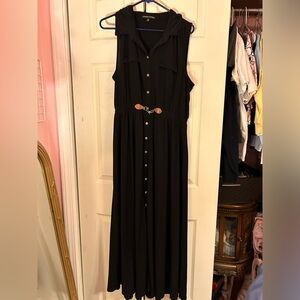 Plus size sleeveless black maxi dress always indigo